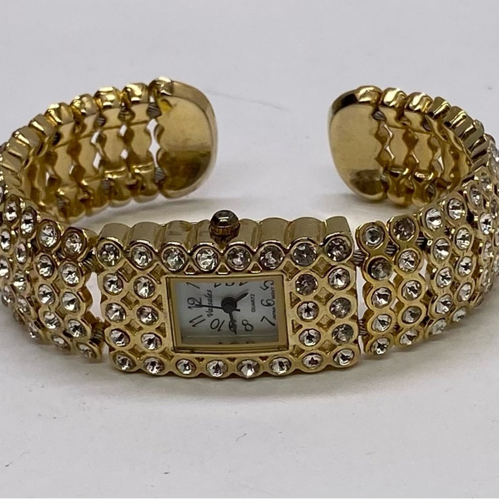 Gold Crystal-Studded Women's Watch